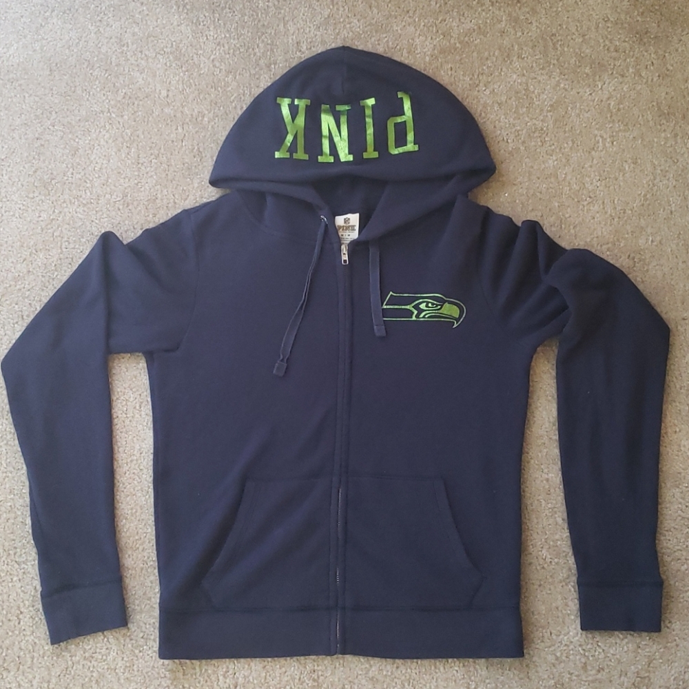 PINK/VS Seattle Seahawks Zip Up Hoodie